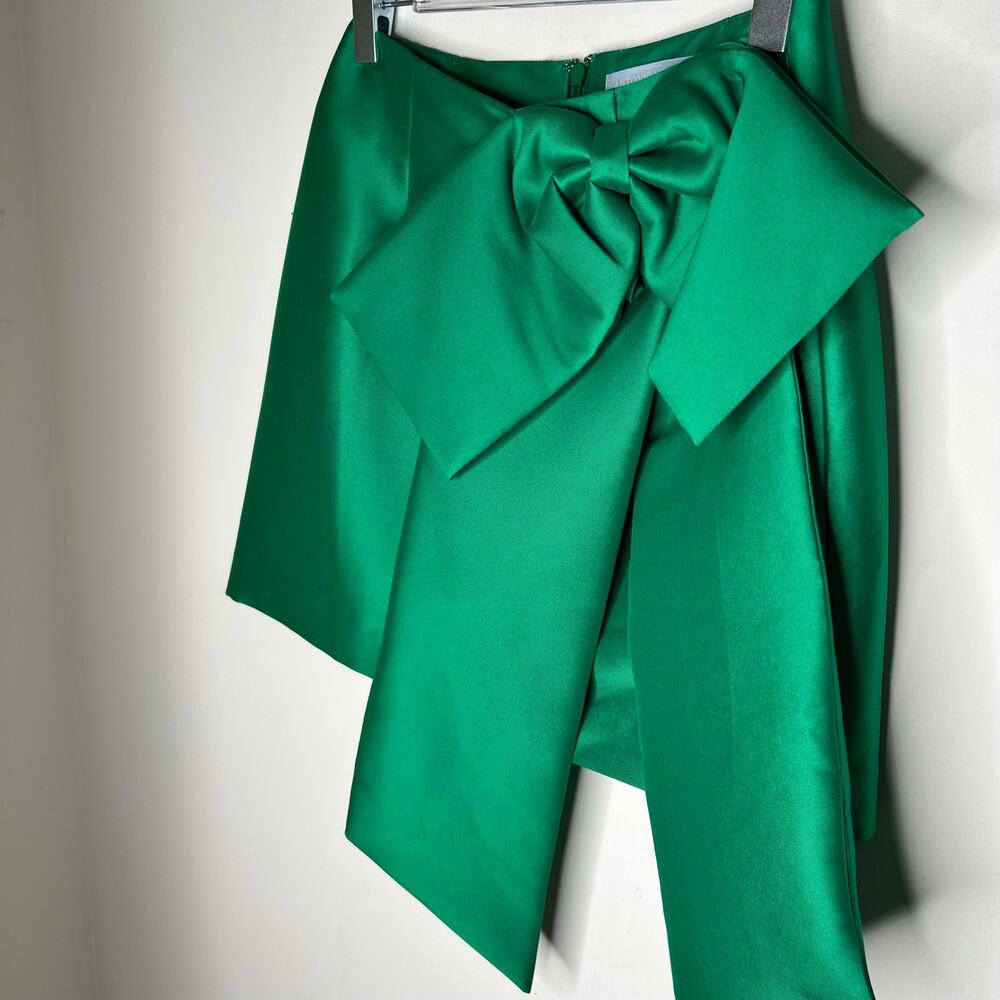 Antonio Melani Green Bow Mini Skirt Size 10 - Picture 5 of 8